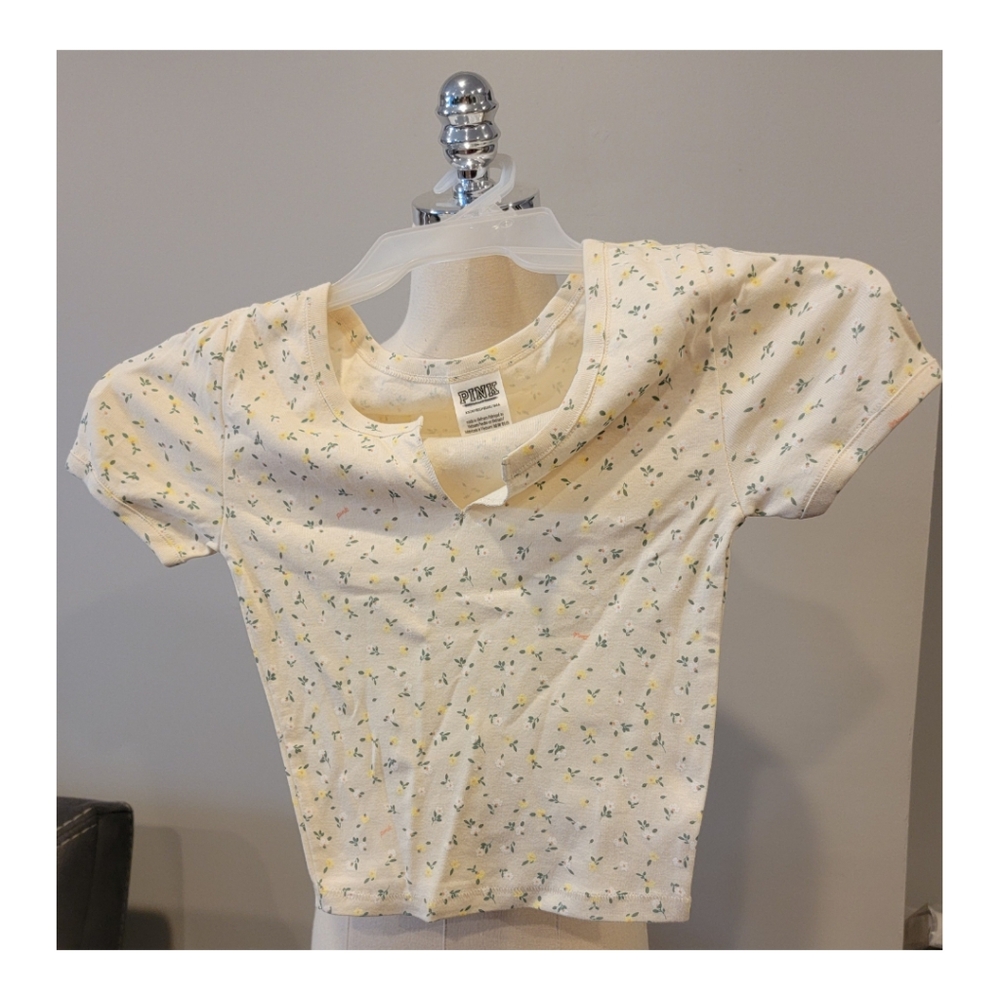 Victoria Secret PINK Floral Top XS Yellow